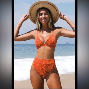 Cupshe Vibrant Orange Bikini Set